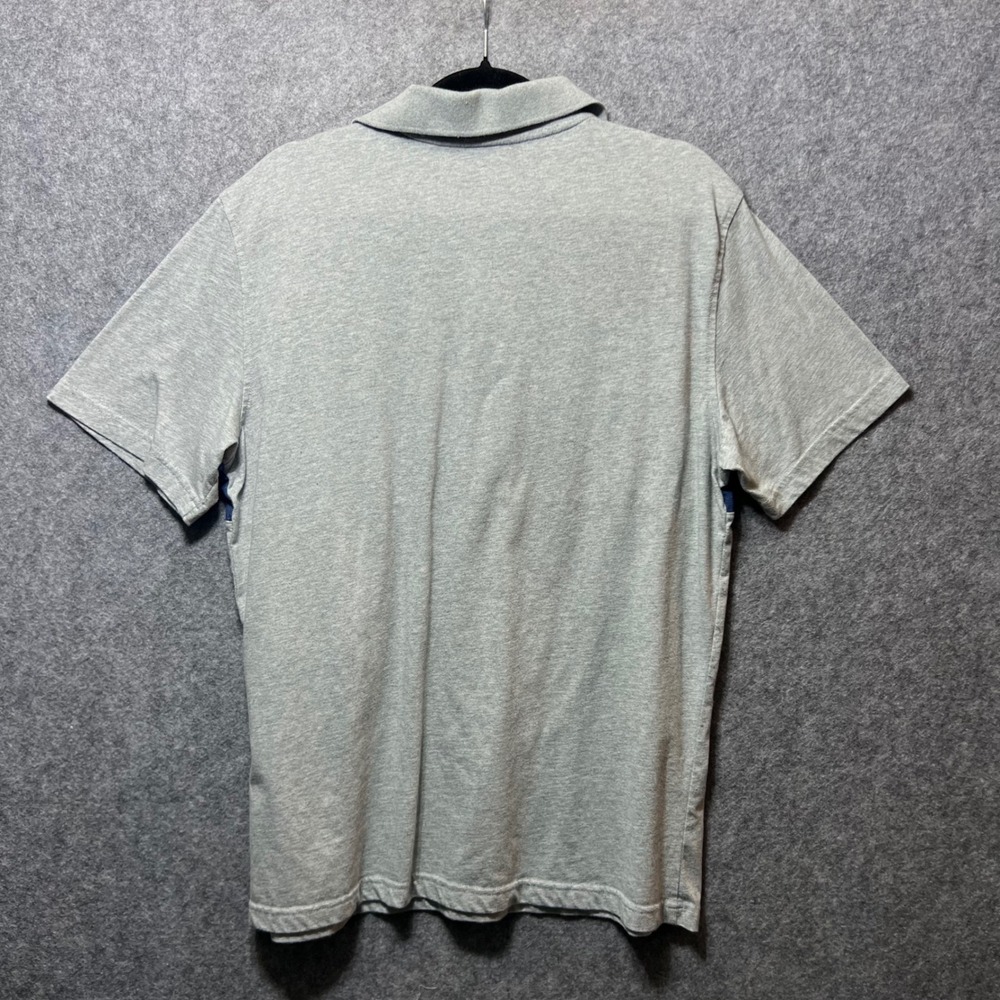 IZOD‎ Mens Polo Shirt Size L Short Sleeve Gray Blue Striped Golf Casual - Picture 4 of 6